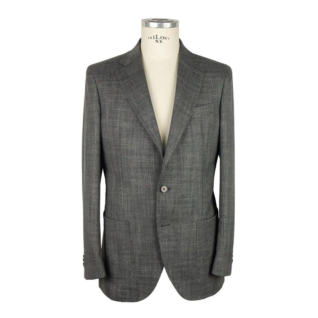 Emilio Romanelli Gray Wool Blazer #men, Blazers - Men - Clothing, Emilio Romanelli, feed-1, Gray, IT46 | S, IT48 | M, IT50 | L, IT52 | XL, IT54 | XXL, IT56 | 3XL, IT58 | 3XL at SEYMAYKA