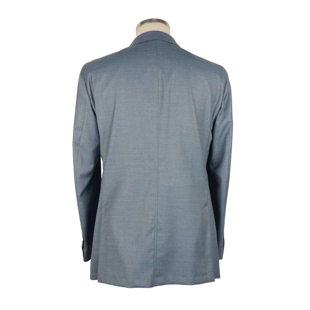 Emilio Romanelli Light Blue Wool Blazer #men, Blazers - Men - Clothing, Emilio Romanelli, feed-1, IT46 | S, IT48 | M, IT50 | L, Light Blue at SEYMAYKA