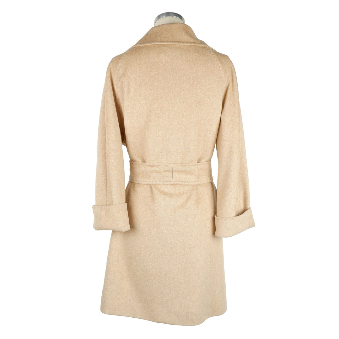 Made In Italy Beige Vergine Wool Coat