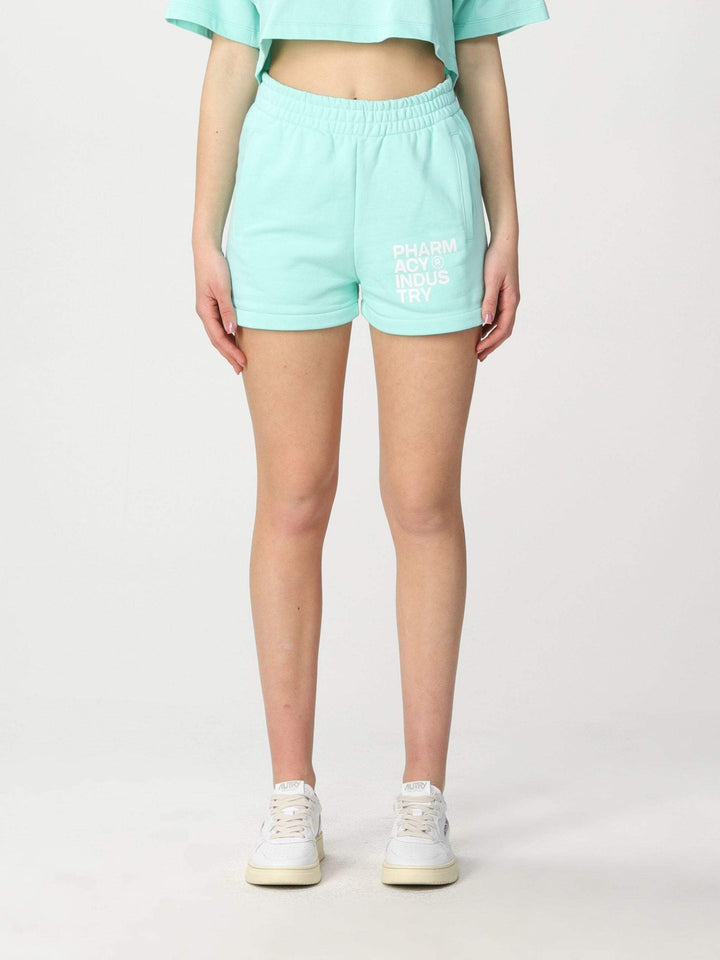 Pharmacy Industry Green Cotton Short feed-1, Green, L, M, Pharmacy Industry, S, Shorts - Women - Clothing, XS at SEYMAYKA