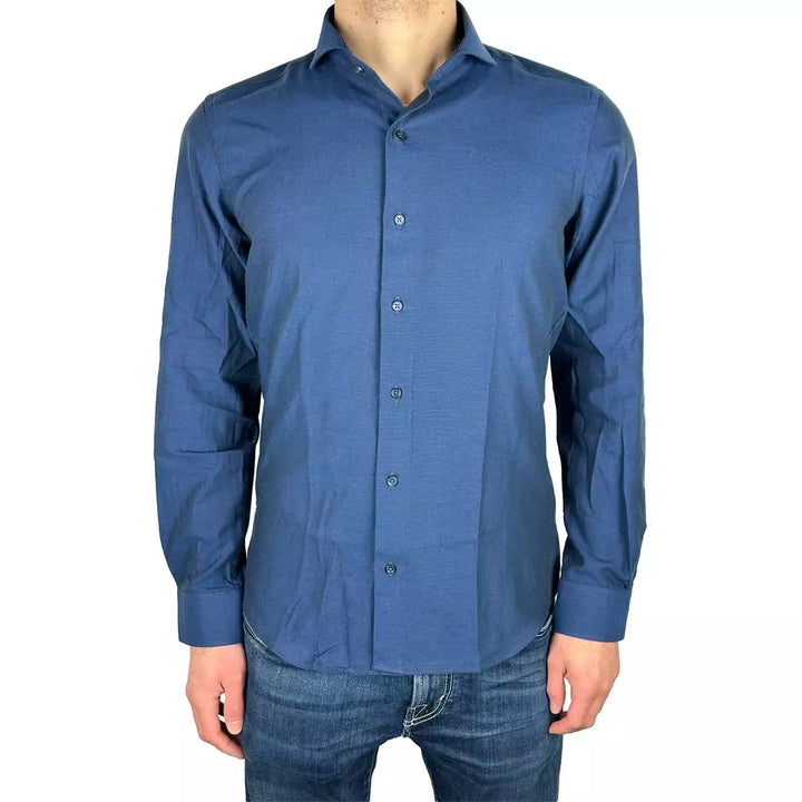 Made in Italy Blue Cotton Shirt