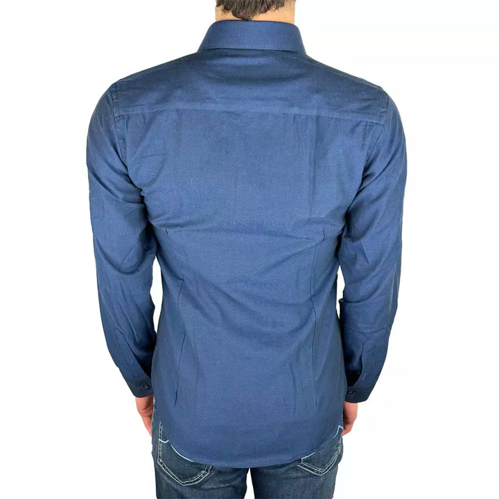 Made in Italy Blue Cotton Shirt