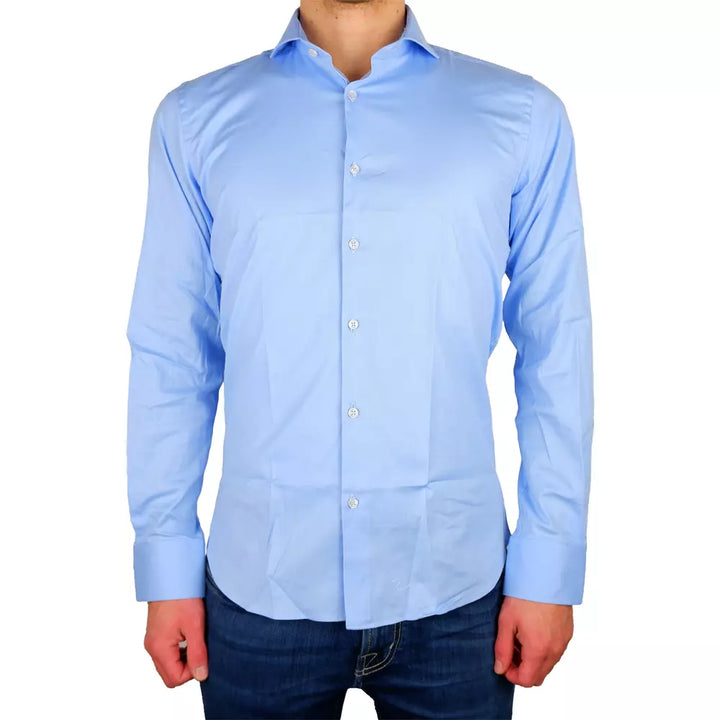 Made in Italy Light Blue Cotton Shirt