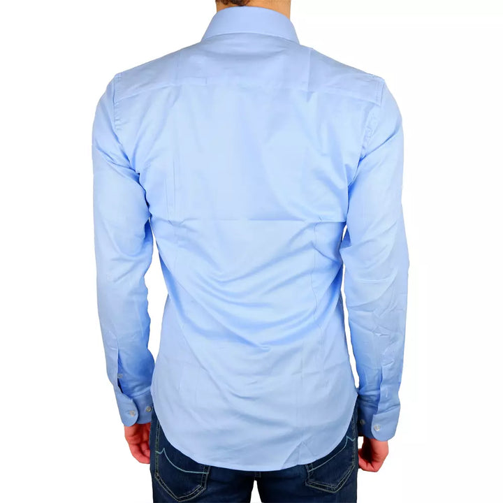 Made in Italy Light Blue Cotton Shirt