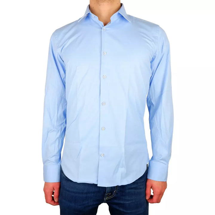 Made in Italy Light Blue Cotton Shirt