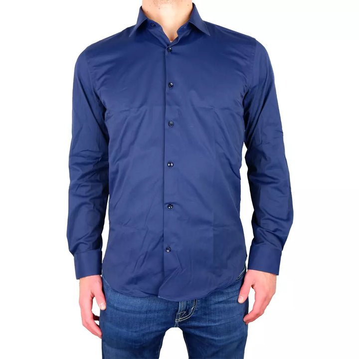 Made in Italy Blue Cotton Shirt