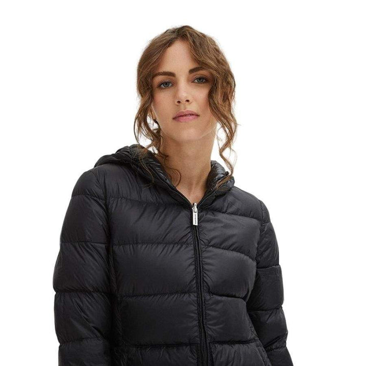 Centogrammi Black Nylon Jackets & Coat Black, Centogrammi, feed-1, Jackets & Coats - Women - Clothing, L, M, S, XL, XS at SEYMAYKA