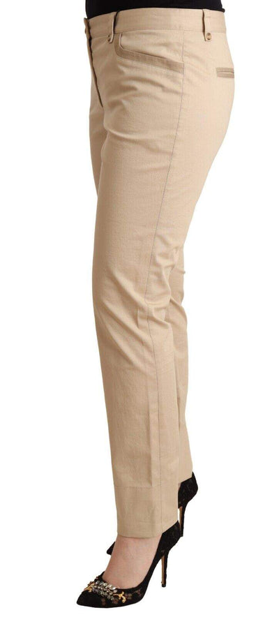 Dolce & Gabbana Beige Cotton Stretch Skinny Trouser Pants Beige, Dolce & Gabbana, feed-1, IT46|XL, Jeans & Pants - Women - Clothing at SEYMAYKA