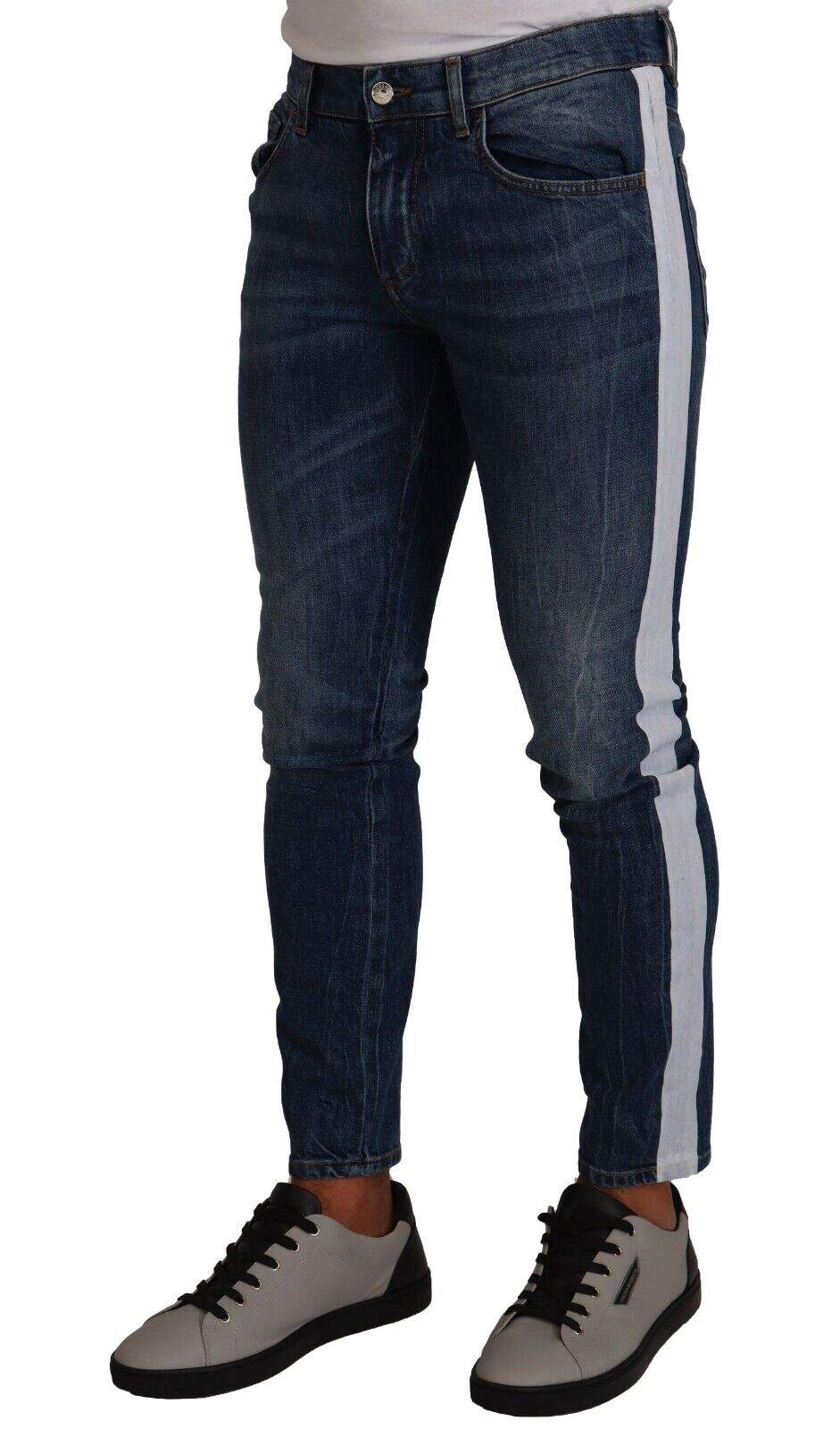 Dolce & Gabbana Blue Washed Cotton Skinny Denim Jeans #men, Blue, Dolce & Gabbana, feed-1, IT48 | M, Jeans & Pants - Men - Clothing at SEYMAYKA