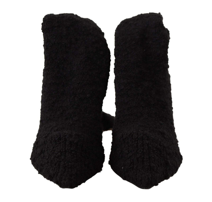 Dolce & Gabbana Black Stretch Socks Knee High Booties Shoes Black, Boots - Women - Shoes, Dolce & Gabbana, EU41/US10.5, feed-1 at SEYMAYKA