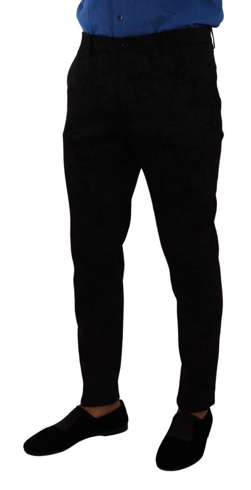 Dolce & Gabbana Black Brocade Skinny Formal Trouser Dress Pants #men, Black, Dolce & Gabbana, feed-1, IT48 | M, Jeans & Pants - Men - Clothing at SEYMAYKA