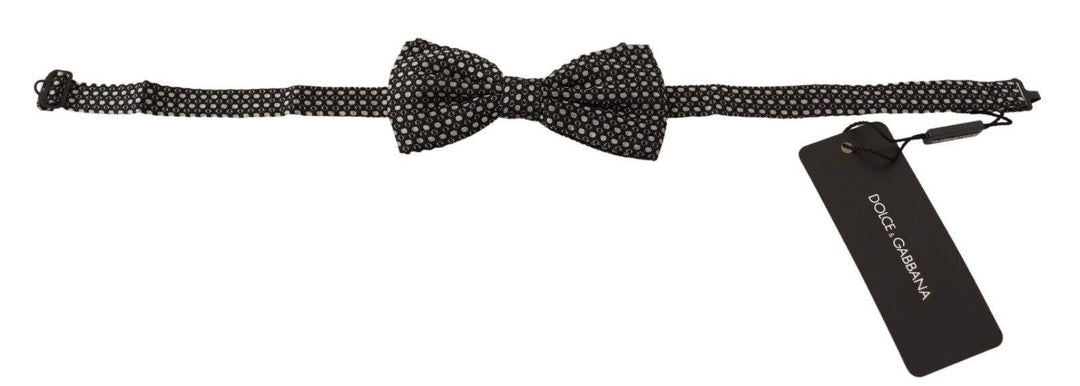 Dolce & Gabbana Black Patterned Adjustable Neck Papillon Bow Tie #men, Black, Dolce & Gabbana, feed-1, Ties & Bowties - Men - Accessories at SEYMAYKA