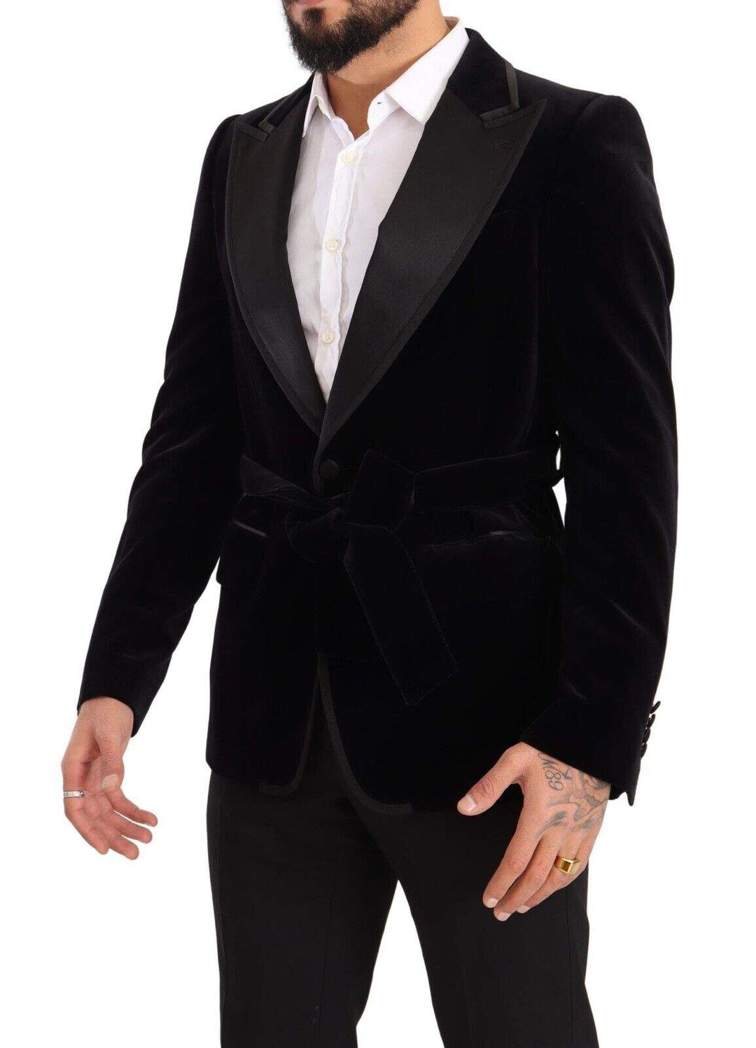 Dolce & Gabbana Black Velvet Single Breasted One Button Blazer #men, Black, Blazers - Men - Clothing, Dolce & Gabbana, feed-1, IT48 | M at SEYMAYKA