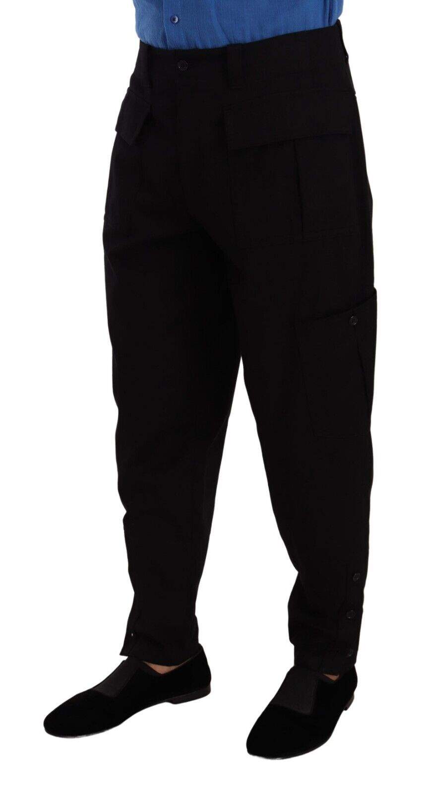 Dolce & Gabbana Black Cotton Stretch Tapered Cargo Pants #men, Black, Dolce & Gabbana, feed-1, IT48 | M, Jeans & Pants - Men - Clothing at SEYMAYKA