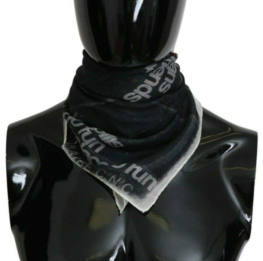 Costume National Dark Gray Wool Foulard Branded Scarf #men, Black/White, Costume National, feed-1, Scarves - Men - Accessories at SEYMAYKA