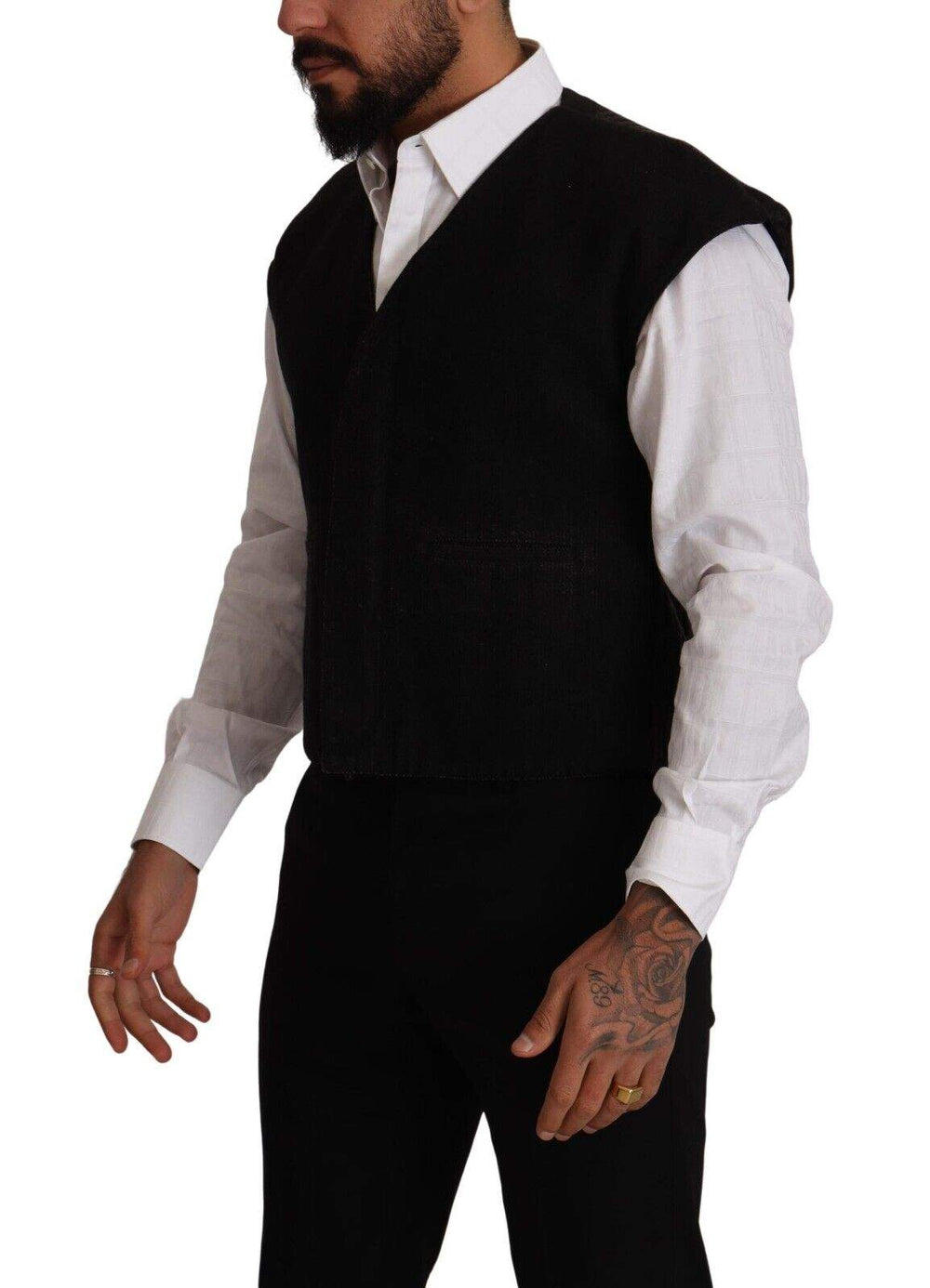 Dolce & Gabbana Black Wool Cotton Dress Waistcoat Vest #men, Black, Dolce & Gabbana, feed-1, IT48 | M, Vests - Men - Clothing at SEYMAYKA