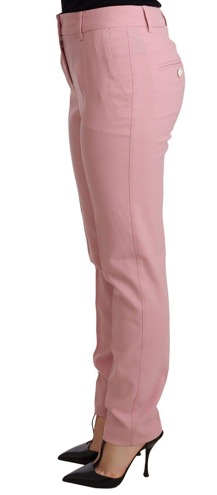 Dolce & Gabbana Pink  Trouser Virgin Wool Stretch Pants Dolce & Gabbana, feed-1, IT36 | XS, Jeans & Pants - Women - Clothing, Pink at SEYMAYKA