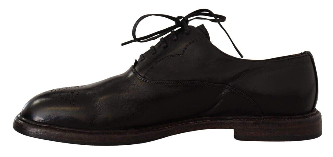 Dolce & Gabbana Black Leather  Lace Up Derby Shoes #men, Black, Dolce & Gabbana, EU44.5/US11.5, feed-1, Formal - Men - Shoes at SEYMAYKA