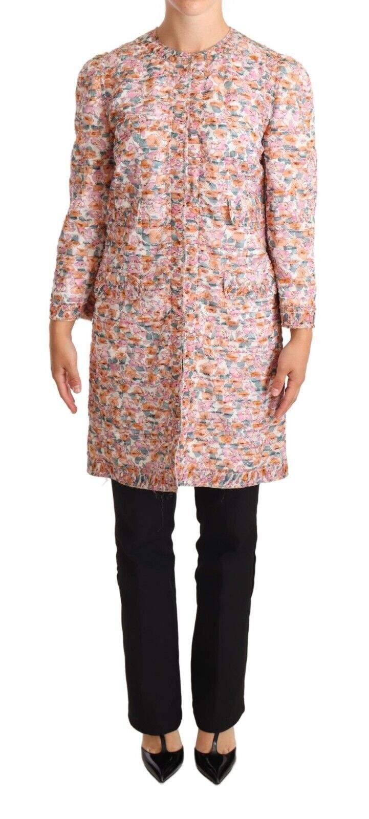 Dolce & Gabbana Multicolor Floral Print Silk Trench Coat Jacket Dolce & Gabbana, feed-1, IT40 | M, Jackets & Coats - Women - Clothing, Multicolor at SEYMAYKA