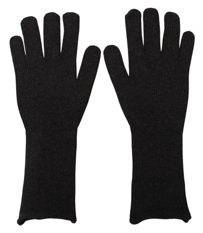 Dolce & Gabbana Black Cashmere Silk Hands Mitten s Gloves