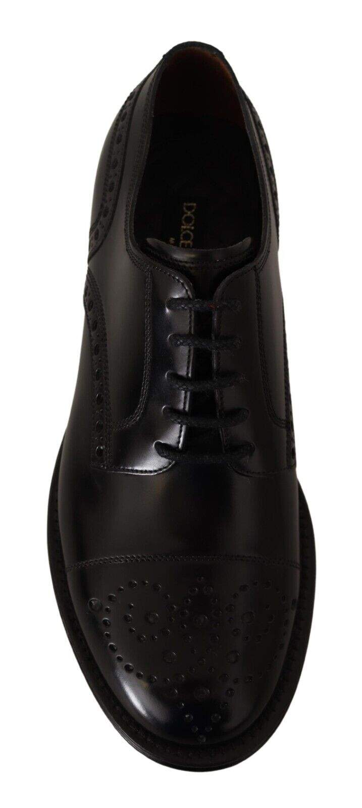 Dolce & Gabbana Black Leather Wingtip  Formal Derby Shoes #men, Black, Dolce & Gabbana, EU39/US6, feed-1, Formal - Men - Shoes at SEYMAYKA