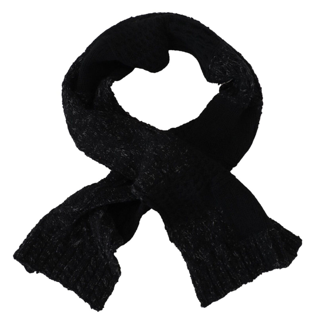 Dolce & Gabbana Black Knitted  Neck Wrap Shawl Scarf