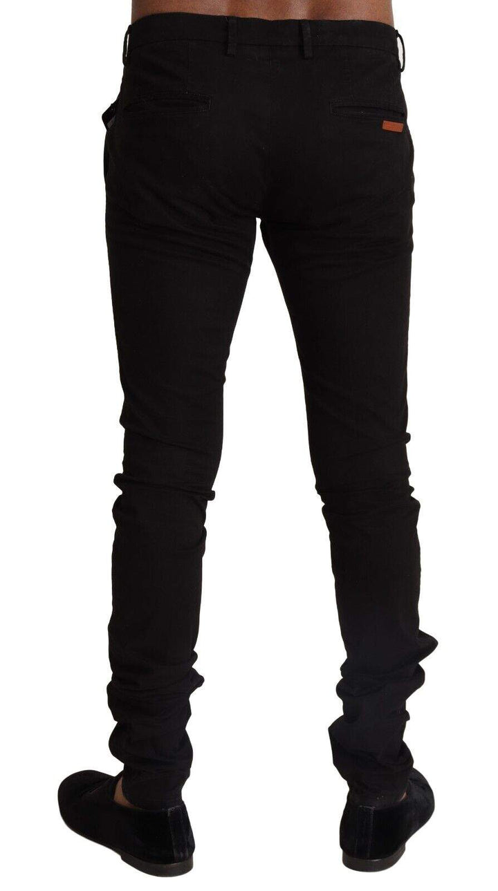 Dolce & Gabbana Black Cotton Stretch Slim Fit Skinny Pants #men, Black, Dolce & Gabbana, feed-1, IT48 | M, Jeans & Pants - Men - Clothing at SEYMAYKA