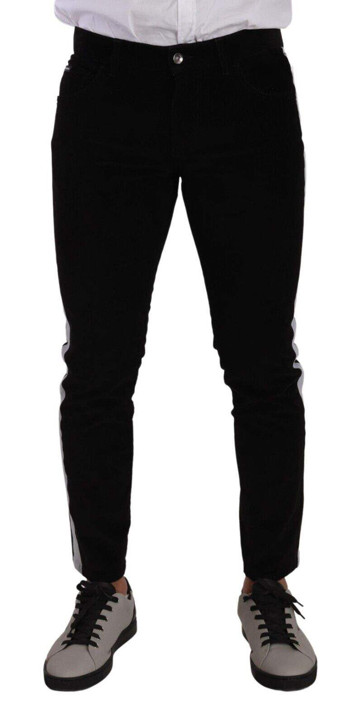 Dolce & Gabbana Black Cotton Stretch Skinny Corduroy Jeans #men, Black, Dolce & Gabbana, feed-1, IT48 | M, Jeans & Pants - Men - Clothing at SEYMAYKA