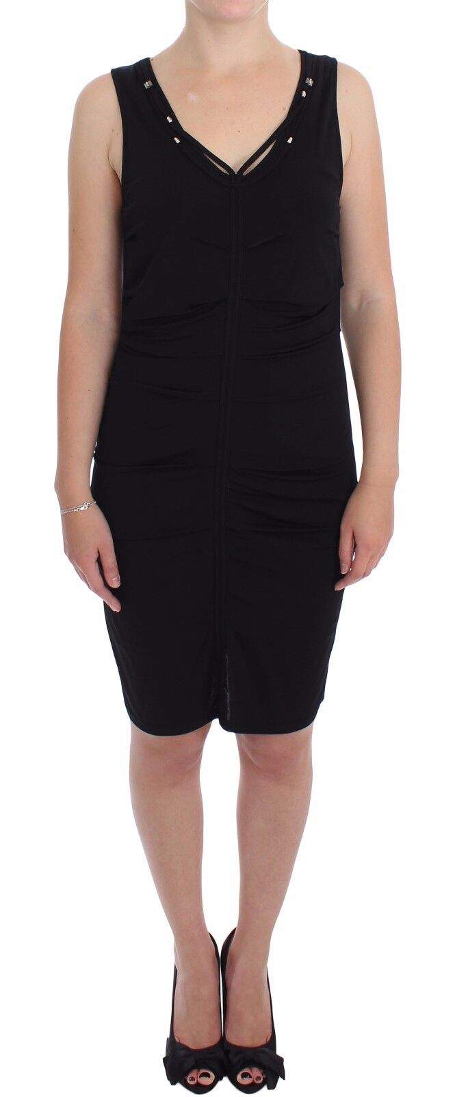 Roccobarocco Black Stretch Wiggle Pencil Sheath Bodycon Dress Black, Dresses - Women - Clothing, feed-agegroup-adult, feed-color-Black, feed-gender-female, IT48 | L, Roccobarocco at SEYMAYKA