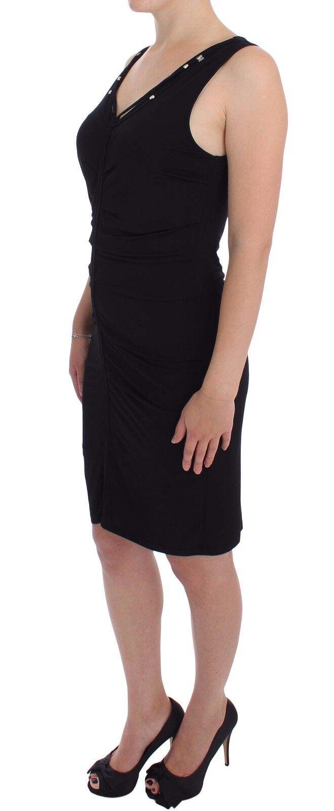 Roccobarocco Black Stretch Wiggle Pencil Sheath Bodycon Dress Black, Dresses - Women - Clothing, feed-agegroup-adult, feed-color-Black, feed-gender-female, IT48 | L, Roccobarocco at SEYMAYKA