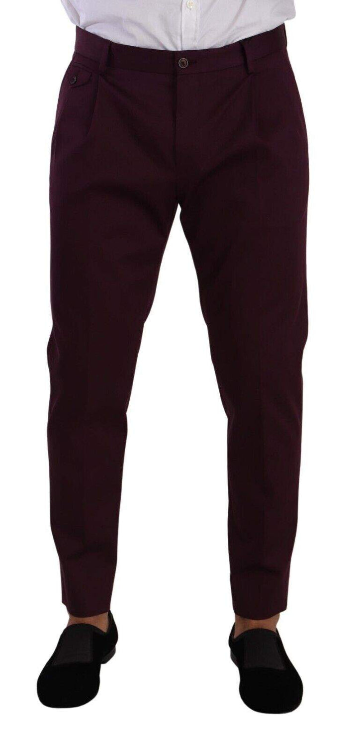 Dolce & Gabbana Purple Cotton Tapered Chinos Dress Pants #men, Dolce & Gabbana, feed-1, IT48 | M, Jeans & Pants - Men - Clothing, Purple at SEYMAYKA