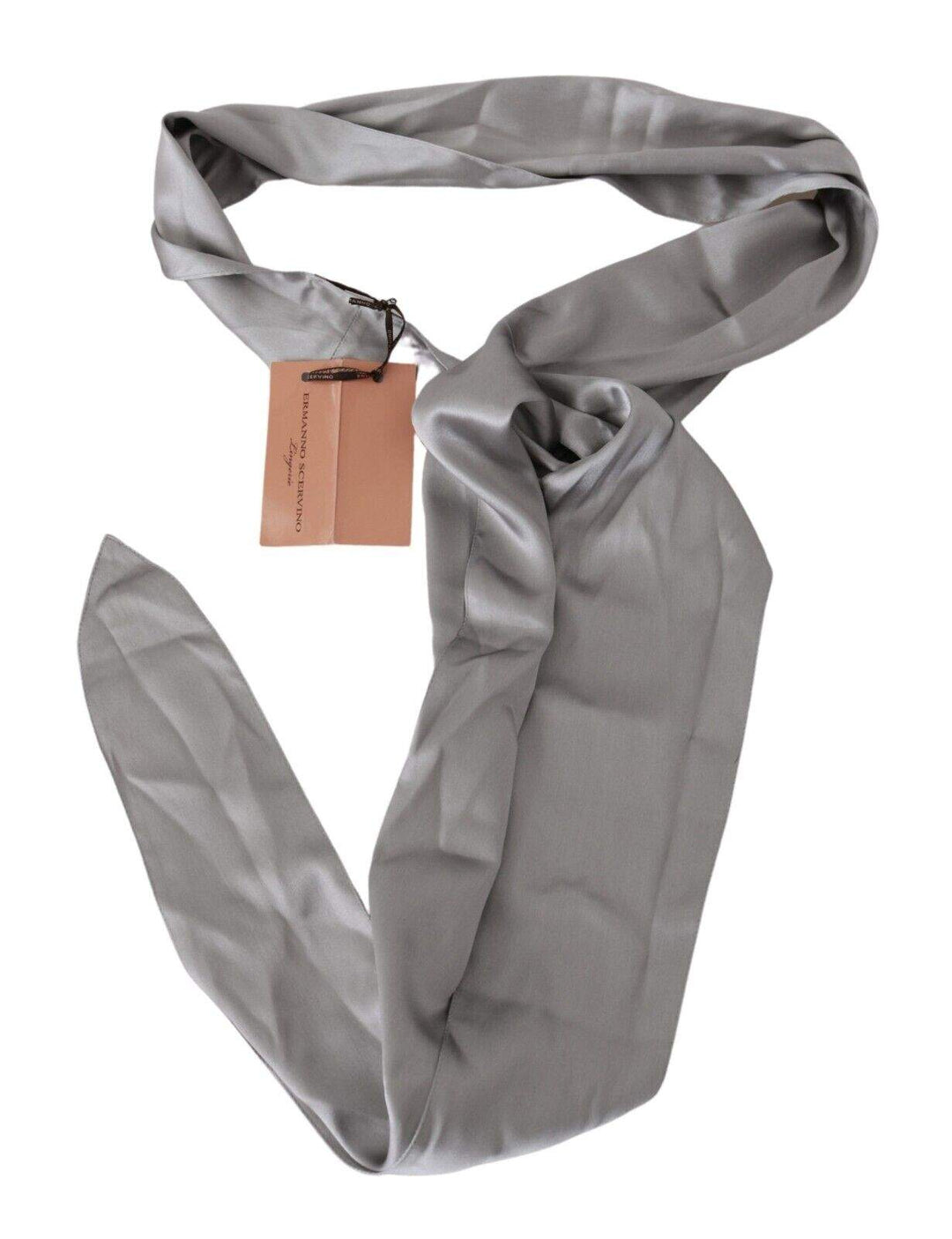 Erno Scervino Metallic Silver Silk Neck Wrap Shawl Scarf #men, Ermanno Scervino, feed-1, Scarves - Men - Accessories, Silver at SEYMAYKA