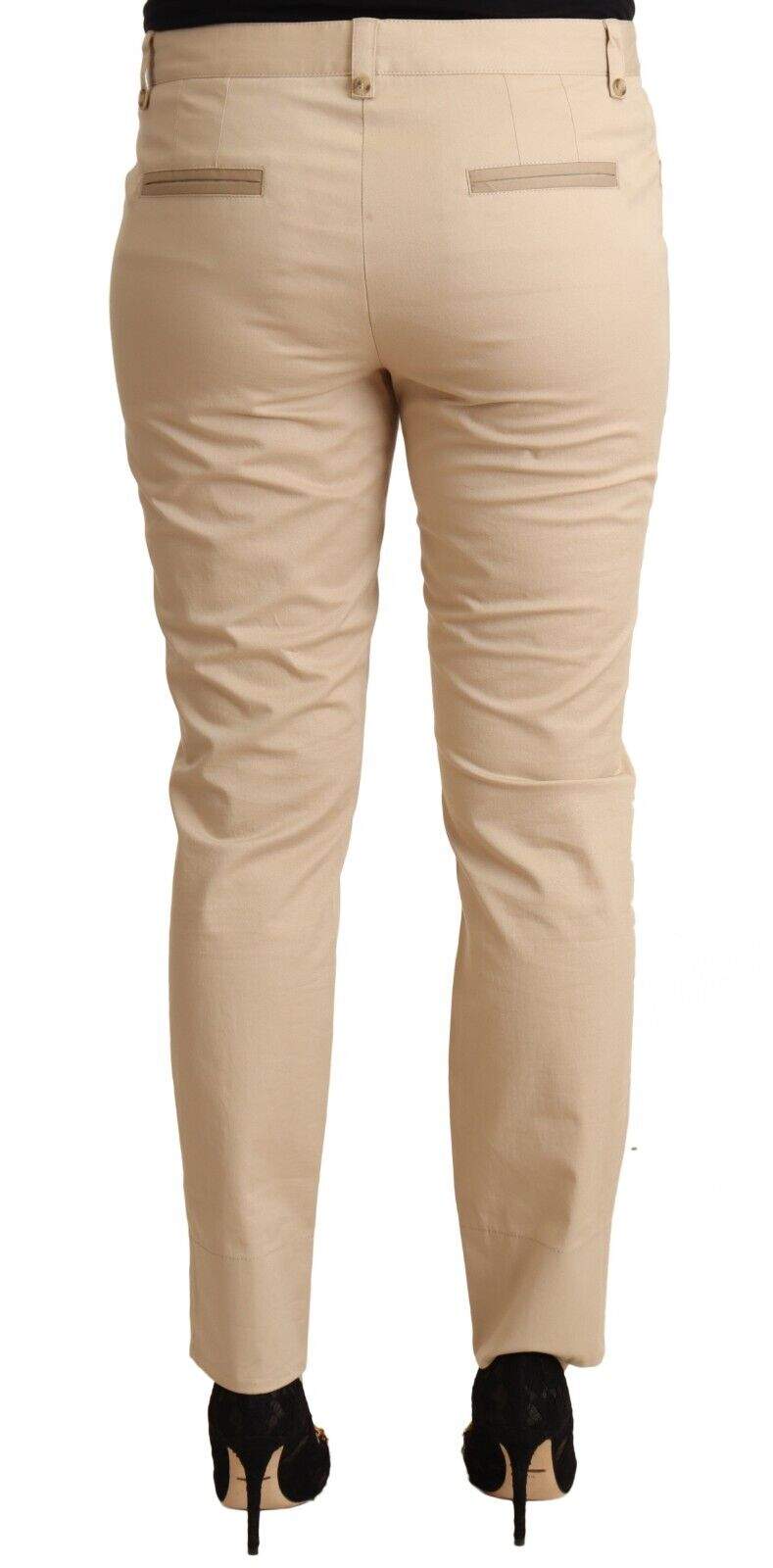 Dolce & Gabbana Beige Cotton Stretch Skinny Trouser Pants Beige, Dolce & Gabbana, feed-1, IT46|XL, Jeans & Pants - Women - Clothing at SEYMAYKA