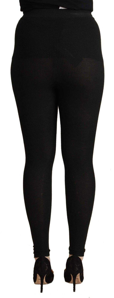 Dolce & Gabbana Black Cashmere Stretch Waist Tights Pants Black, Dolce & Gabbana, feed-1, IT40|S, Jeans & Pants - Women - Clothing at SEYMAYKA