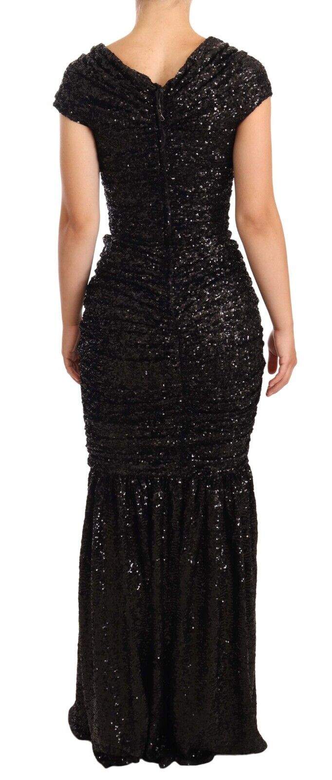 Dolce & Gabbana Black Sequined Open Shoulder Long Gown Dress Black, Dolce & Gabbana, Dresses - Women - Clothing, feed-1, IT36 | XS at SEYMAYKA