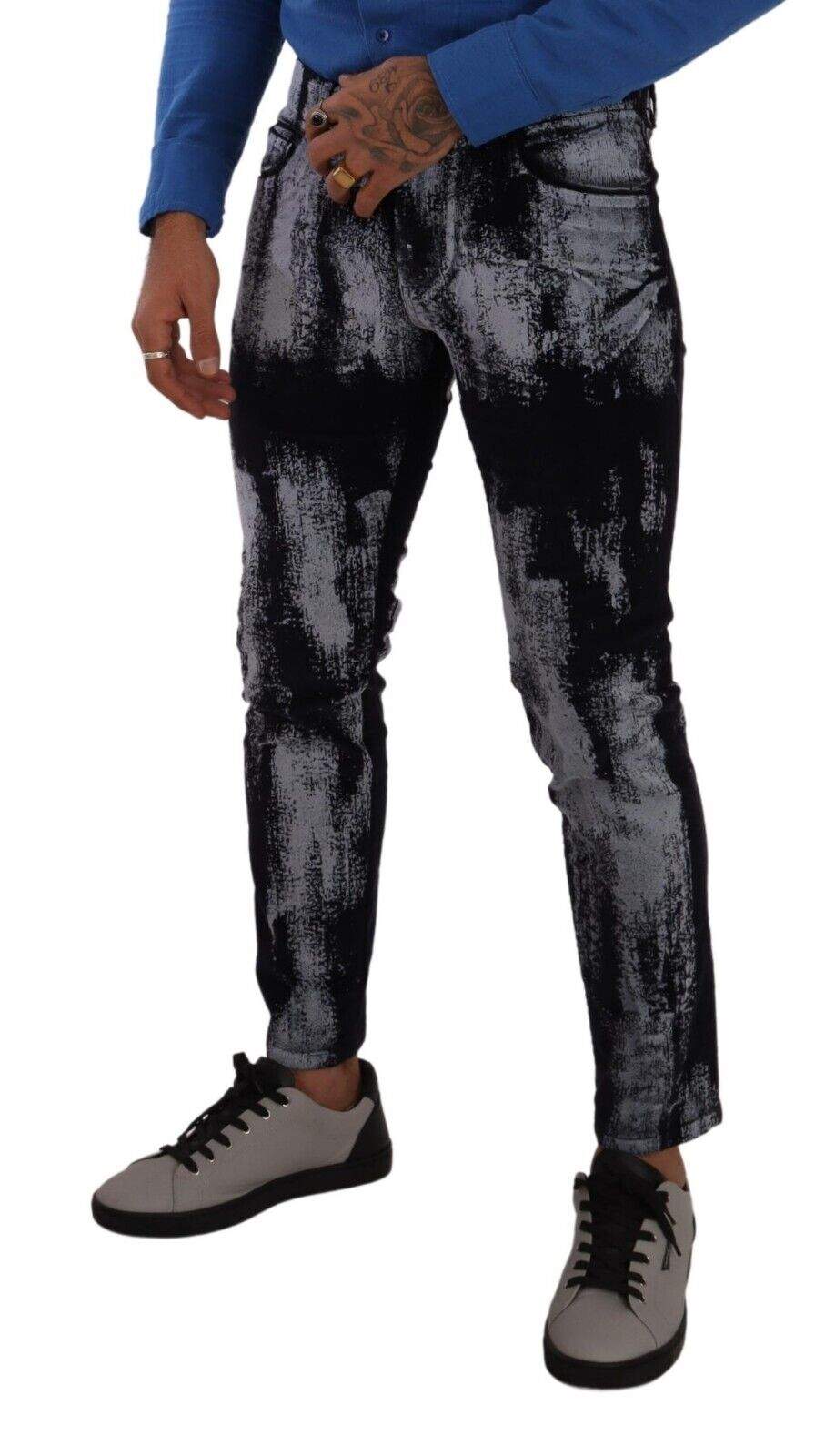 Dolce & Gabbana Blue White Dye Skinny Denim  Jeans #men, Blue, Dolce & Gabbana, feed-1, IT48 | M, Jeans & Pants - Men - Clothing at SEYMAYKA