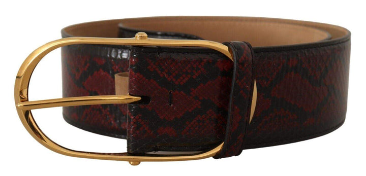 Dolce & Gabbana Red Exotic Leather Gold Oval Buckle Belt 75 cm / 30 Inches, Belts - Women - Accessories, Dolce & Gabbana, feed-1, Red at SEYMAYKA