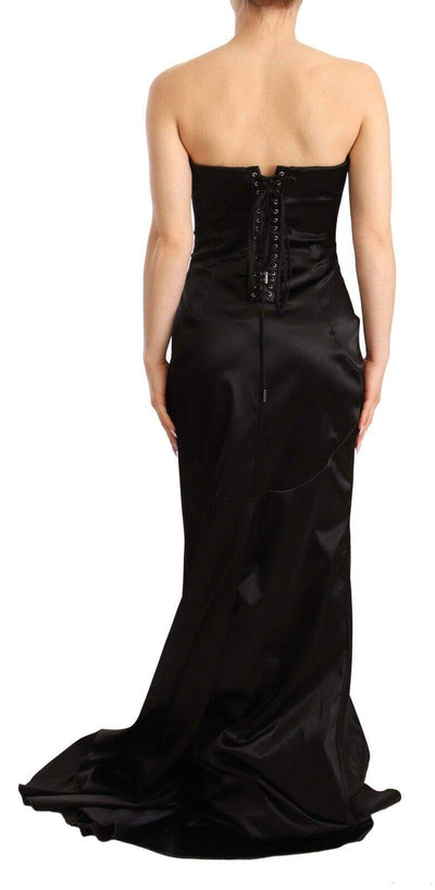 Dolce & Gabbana Black Silk Stretch Sheath Mermaid Gown Dress Black, Dolce & Gabbana, Dresses - Women - Clothing, feed-1, IT40|S at SEYMAYKA