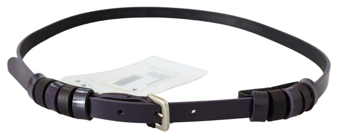 GF Ferre Silver Logo Buckle Waist 's Slim Belt 85 cm / 34 Inches, Belts - Women - Accessories, feed-1, GF Ferre, Violet at SEYMAYKA