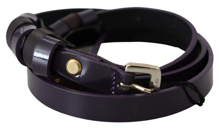 GF Ferre Silver Logo Buckle Waist 's Slim Belt 85 cm / 34 Inches, Belts - Women - Accessories, feed-1, GF Ferre, Violet at SEYMAYKA