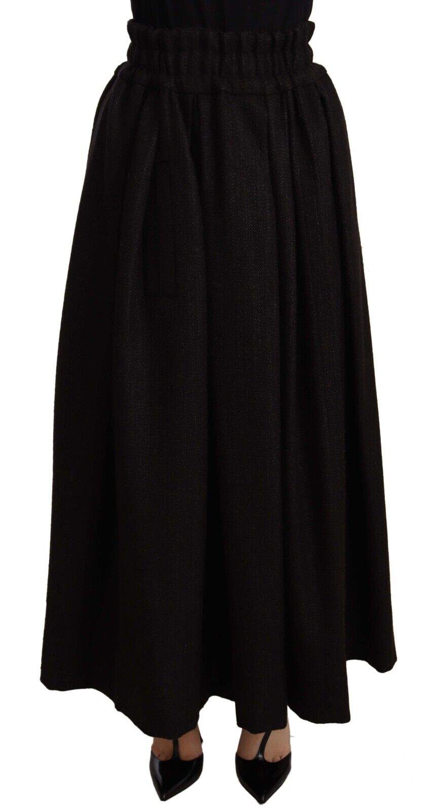 Dolce & Gabbana Black Wool High Waist Maxi PIECE Skirt Black, Dolce & Gabbana, feed-agegroup-adult, feed-color-Black, feed-gender-female, IT40|S, Skirts - Women - Clothing at SEYMAYKA