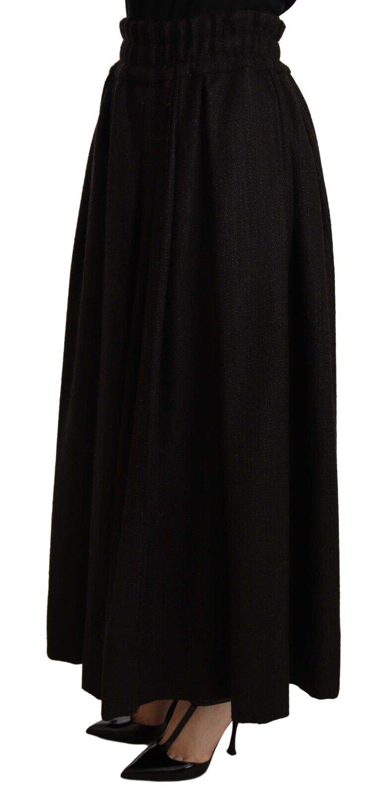 Dolce & Gabbana Black Wool High Waist Maxi PIECE Skirt Black, Dolce & Gabbana, feed-agegroup-adult, feed-color-Black, feed-gender-female, IT40|S, Skirts - Women - Clothing at SEYMAYKA