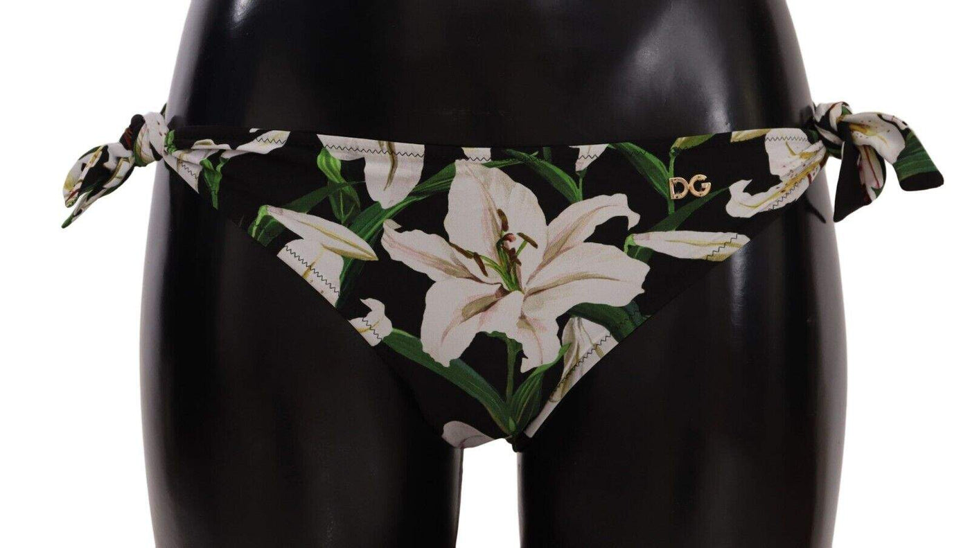 Dolce & Gabbana Bikini Bottom Black Lily Print Swimsuit Swimwear Black, Dolce & Gabbana, feed-1, IT2 | S, IT4 | L, IT5 | XL, Swimwear - Women - Clothing at SEYMAYKA