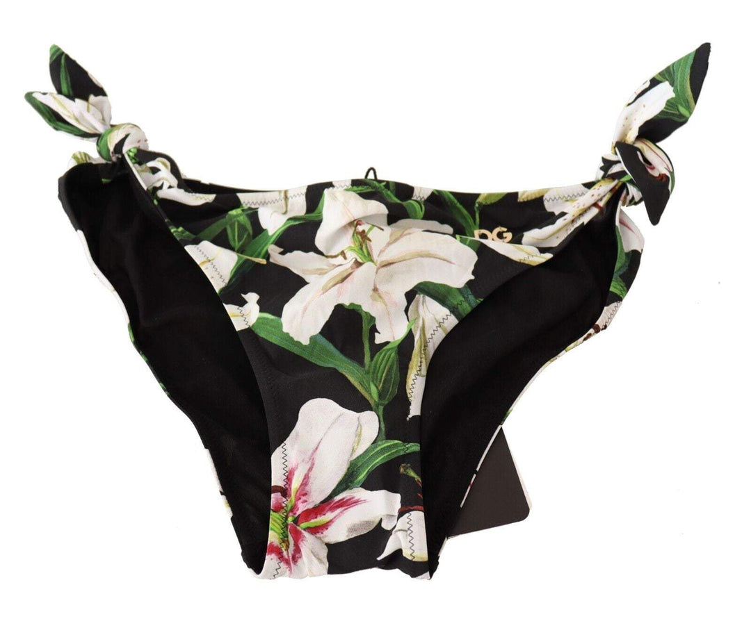 Dolce & Gabbana Bikini Bottom Black Lily Print Swimsuit Swimwear Black, Dolce & Gabbana, feed-1, IT2 | S, IT4 | L, IT5 | XL, Swimwear - Women - Clothing at SEYMAYKA