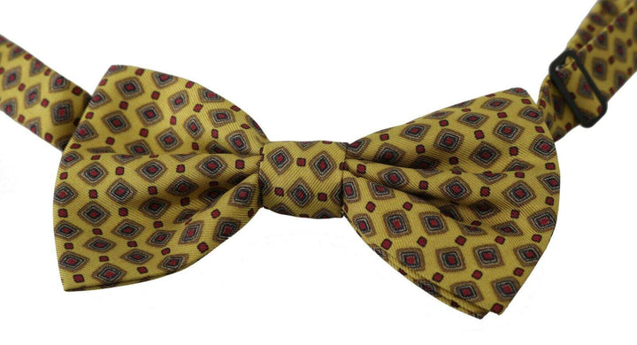 Dolce & Gabbana Yellow Pattern Silk Adjustable Neck Tie #men, Dolce & Gabbana, feed-1, Ties & Bowties - Men - Accessories, Yellow at SEYMAYKA