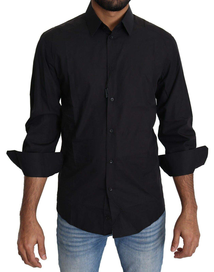 Dolce & Gabbana Black Cotton Formal Dress  Top Shirt #men, Black, Dolce & Gabbana, feed-1, IT38 | XS, Shirts - Men - Clothing at SEYMAYKA