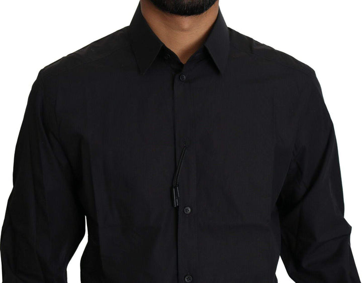 Dolce & Gabbana Black Cotton Formal Dress  Top Shirt #men, Black, Dolce & Gabbana, feed-1, IT38 | XS, Shirts - Men - Clothing at SEYMAYKA