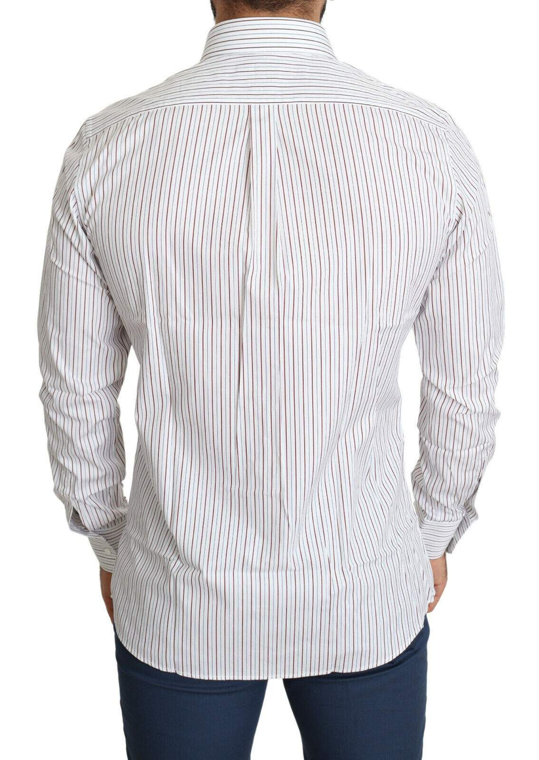 Dolce & Gabbana White Striped Formal MARTINI Shirt #men, Dolce & Gabbana, feed-1, IT40 | M, Shirts - Men - Clothing, White at SEYMAYKA