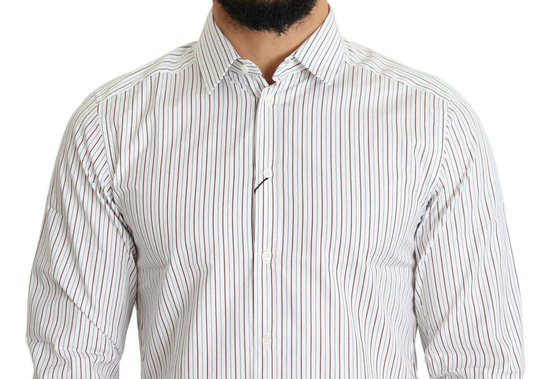 Dolce & Gabbana White Striped Formal MARTINI Shirt #men, Dolce & Gabbana, feed-1, IT40 | M, Shirts - Men - Clothing, White at SEYMAYKA