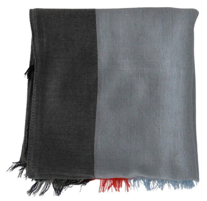 Dolce & Gabbana Gray Fringe Neck Wrap Cotton Scarf Dolce & Gabbana, feed-1, Gray, Scarves - Women - Accessories at SEYMAYKA